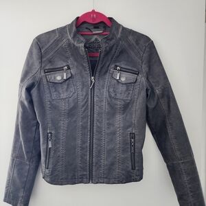 Jou Jou Charcoal Leather Jacket